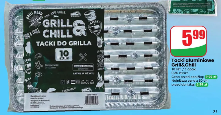 Tacki aluminiowe Grill & Chill promocja w Dino