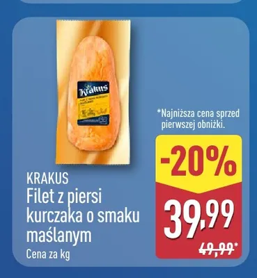 Filet z piersi kurczaka o smaku maślanym Krakus promocja w Aldi