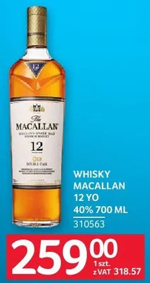 Whisky Macallan 12 YO 40% 700 ml promocja w Selgros