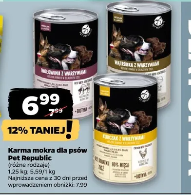 Karma mokra dla psów, różne rodzaje promocja w Netto