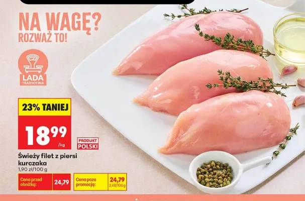 Świeży filet z piersi kurczaka polski promocja w Biedronka