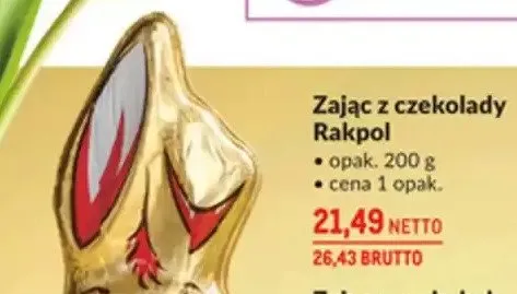 Zając z czekolady Rakpol promocja w Makro