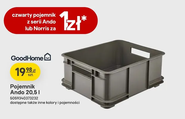 Pojemnik Ando 20,5 l GoodHome promocja w Castorama