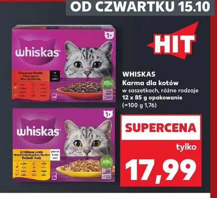 Karma dla kotów w saszetkach Whiskas drobiowa uczta 12-pak promocja w Kaufland