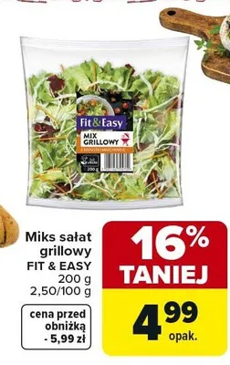 Miks sałat grillowy Fit & Easy promocja w Carrefour Market