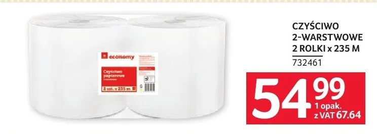 Czyściwo 2-warstwowe 2 rolki x 235 m promocja w Selgros
