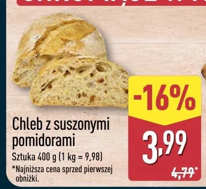 Chleb z suszonymi pomidorami promocja w Aldi