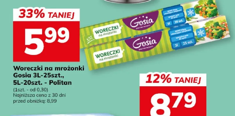 Woreczki na mrożonki Gosia 3 l promocja w Hitpol