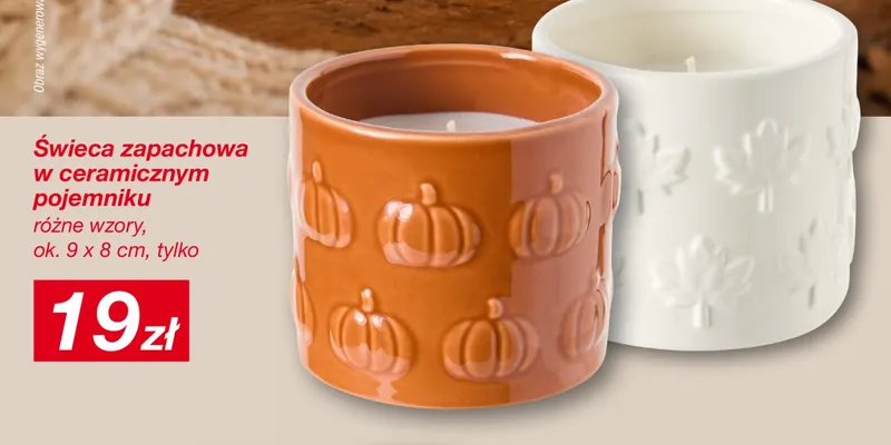 Świeca zapachowa w ceramicznym pojemniku 9x8 cm promocja w KiK