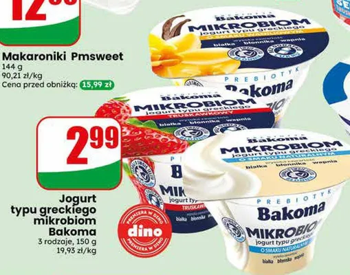 Jogurt typu greckiego mikrobiom Bakoma promocja w Dino