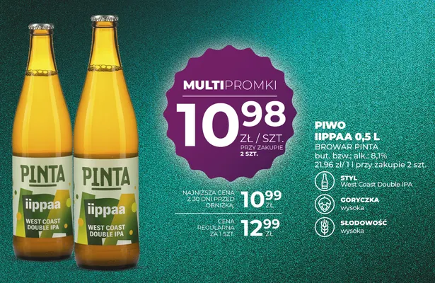 Piwo Pinta Iippaa West Coast Double IPA promocja w Duży Ben
