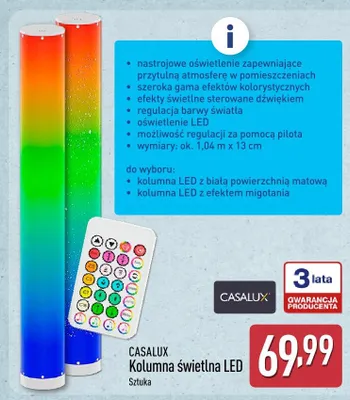 Kolumna świetlna LED promocja w Aldi