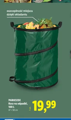 Kosz na odpadki Parkside 100 l 47x58 cm promocja w Lidl