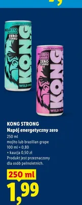 Napój energetyczny Kong Strong Brazilian Grape zero promocja w Lidl