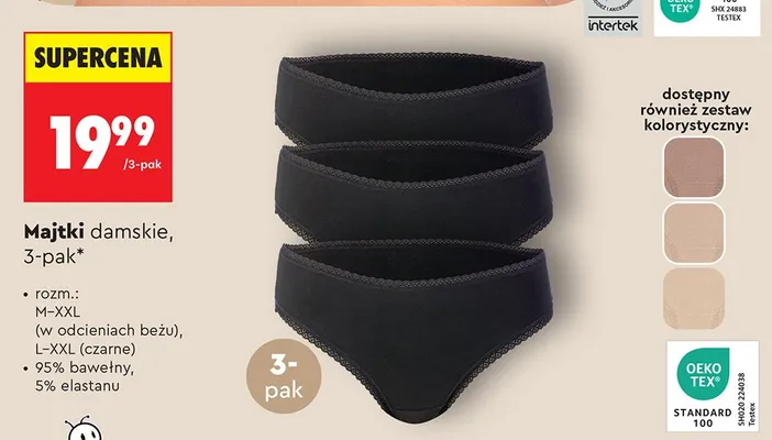 Majtki damskie, 3-pak promocja w Biedronka