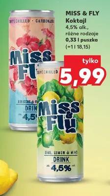 Koktajl Miss & Fly Lime, Lemon & Mint 4,5% promocja w Kaufland
