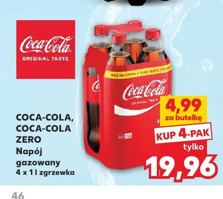 Napój gazowany Coca-Cola Zero 4-pak promocja w Kaufland