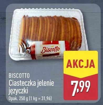 Ciasteczka Biscotto jelenie języczki promocja w Aldi