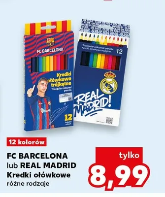 Kredki ołówkowe trójkątne Real Madrid 12 kolorów promocja w Kaufland