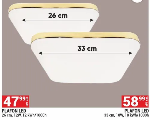 Plafon LED 33cm, 18W, 18kWh/1000h promocja w Merkury Market