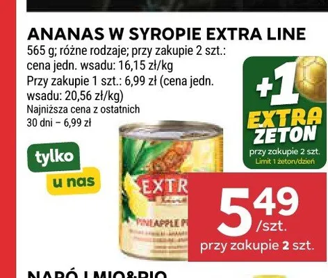 Ananas w puszce Extra Line promocja w Stokrotka