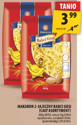 Makaron z jajeczną babci gosi (cały asortyment) promocja w Arhelan