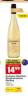 Wino białe wytrawne Exclusive Selection Gewürztraminer Riesling promocja w Biedronka