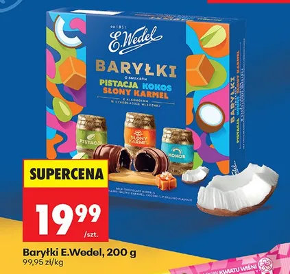 Baryłki pistacja, kokos, toffi karmel promocja w Biedronka