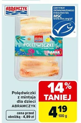 Polędwiczki z mintaja dla dzieci promocja w Carrefour Market