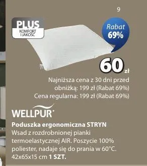 Poduszka ergonomiczna WELLPUR STRYN 42x65x15cm promocja w Jysk