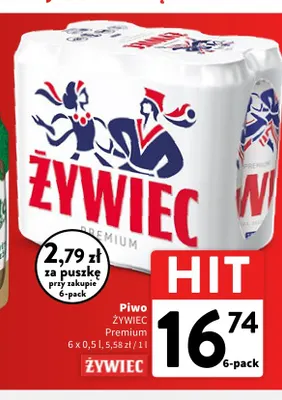 Piwo Żywiec Premium 6-pak promocja w Intermarche