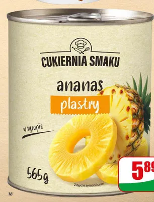 Ananas w puszce Cukiernia Smaku plastry w syropie promocja w Dino