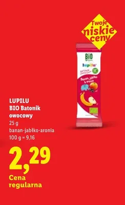 Batonik owocowy banan-jabłko-aronia Lupilu promocja w Lidl