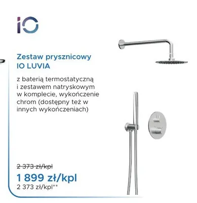 Zestaw prysznicowy IO LUVIA promocja w Blu Salony Łazienek