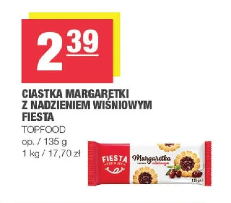 Ciastka Margaretki z nadzieniem wiśniowym Fiesta promocja w SPAR