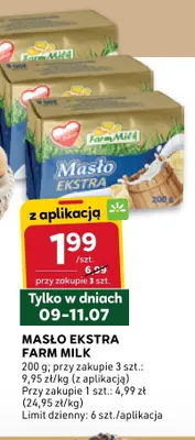 Masło ekstra Farm Milk promocja w Stokrotka