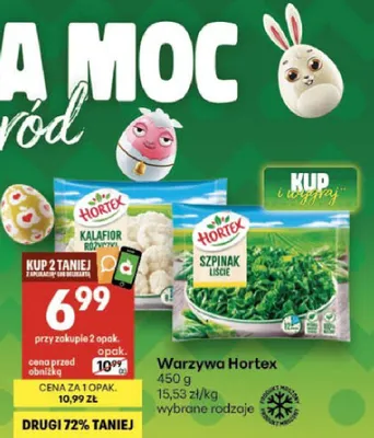 Warzywa Hortex kalafior, szpinak luźne wybrane rodzaje promocja w Delikatesy Centrum