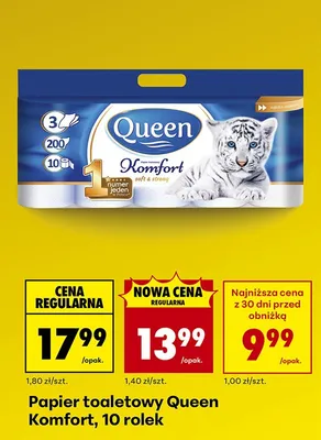 Papier toaletowy Komfort, 10 rolek promocja w Biedronka