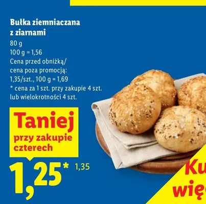 Bułka ziemniaczana z ziarnami promocja w Lidl