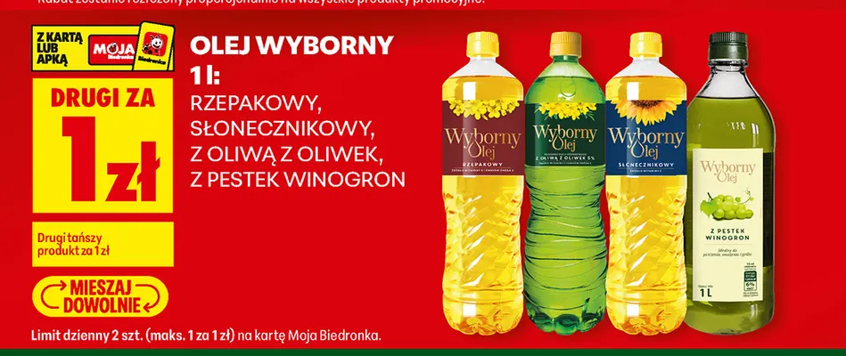 Olej słonecznikowy Wyborny promocja w Biedronka