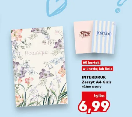 Zeszyt A4 Girls 60 kartek w kratkę Interdruk promocja w Kaufland
