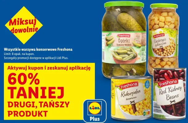 Warzywa konserwowe wszystkie rodzaje promocja w Lidl