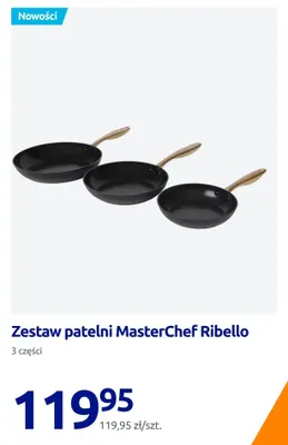 Zestaw patelni MasterChef Ribello 3 części promocja w Action