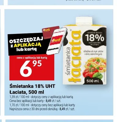 Śmietanka UHT Łaciata 18% promocja w Twój Market