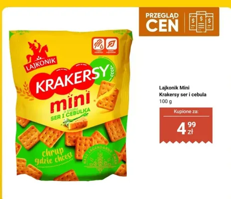 Mini krakersy ser i cebula promocja w Biedronka