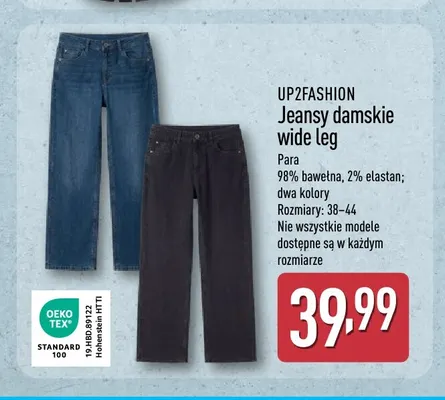 Jeansy damskie wide leg UP2FASHION promocja w Aldi