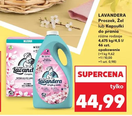 Proszek, żel lub kapsułki do prania różne rodzaje Lavandera promocja w Kaufland