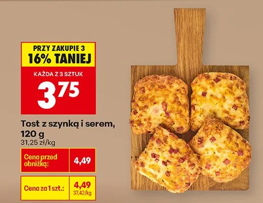 Tost z szynką i serem promocja w Biedronka