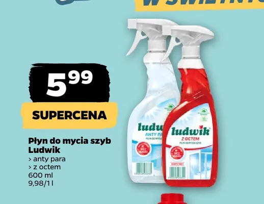 Płyn do mycia szyb z octem Ludwik promocja w Netto
