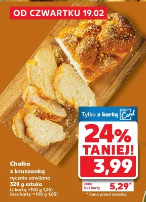Chałka z kruszonką ręcznie zawijana promocja w Kaufland